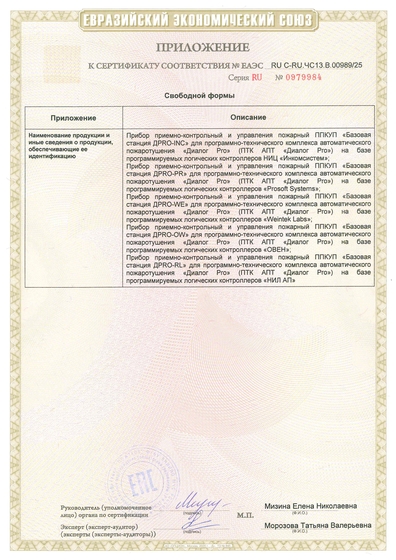 Сертификат ТР ЕАЭС 043 (приложение)